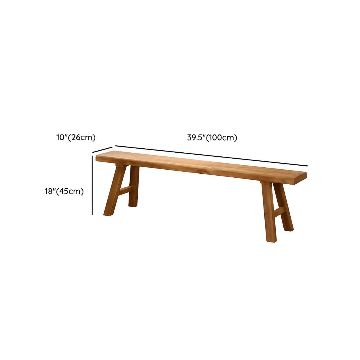 Oriental Natural Wood Entryway Bench