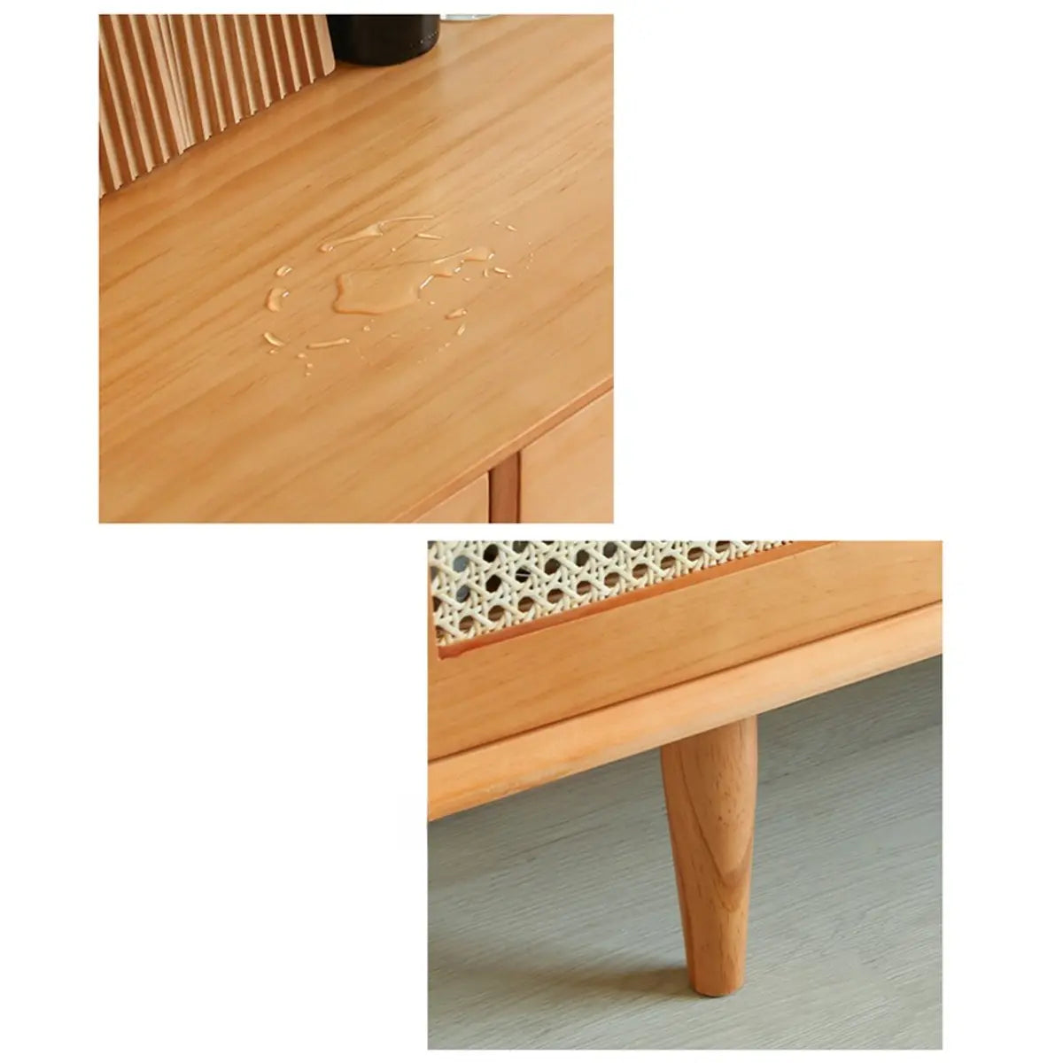 Oriental Wood Rattan Natural Large Sideboard