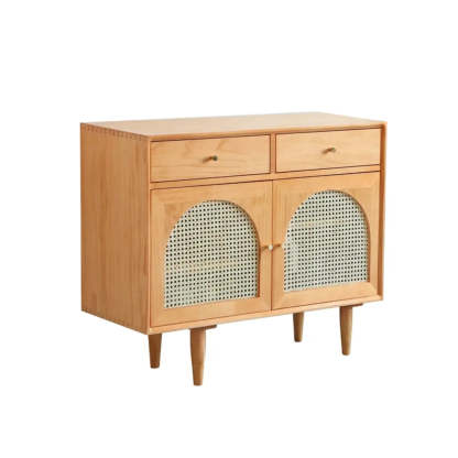 Oriental Wood Rattan Natural Large Sideboard