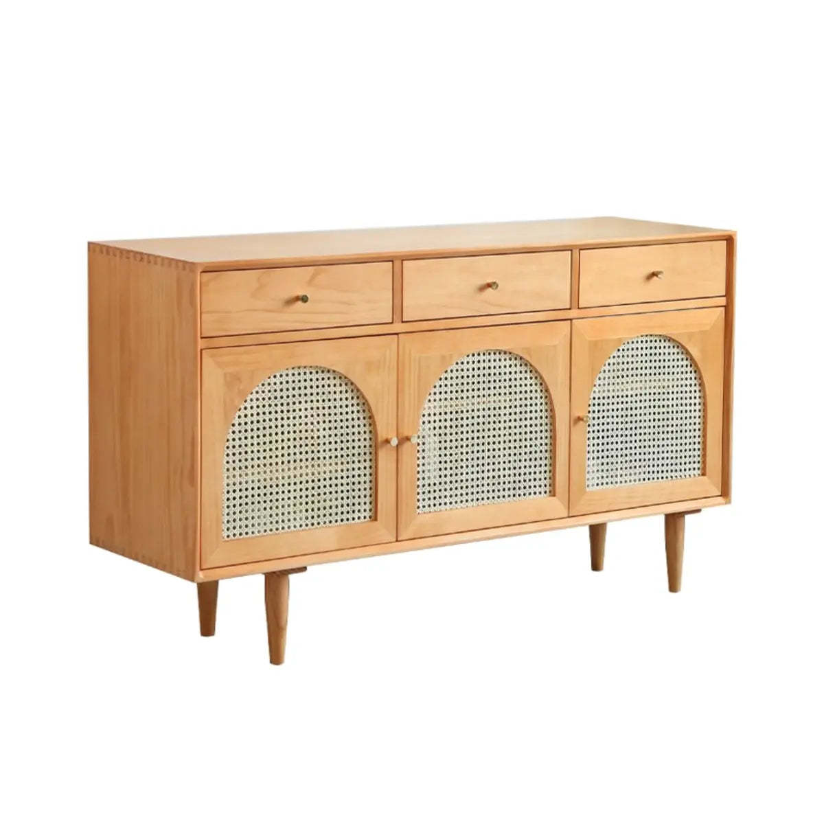 Oriental Wood Rattan Natural Large Sideboard