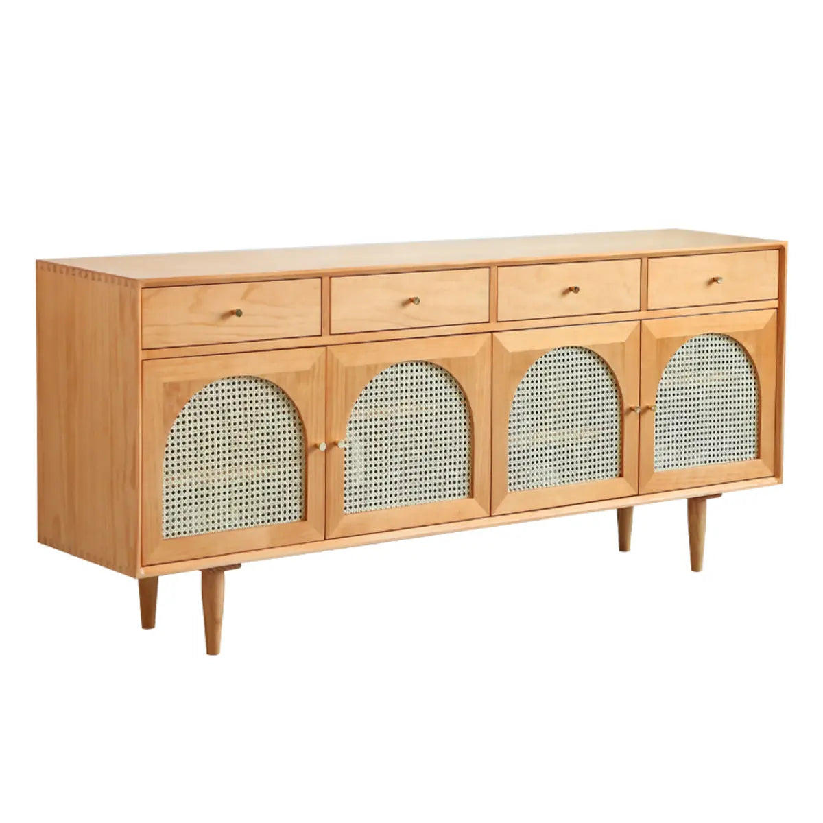 Oriental Wood Rattan Natural Large Sideboard