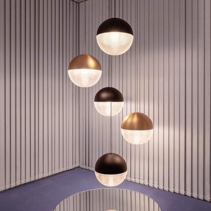 Nordic Round Ball Glass LED Pendant Light — Black