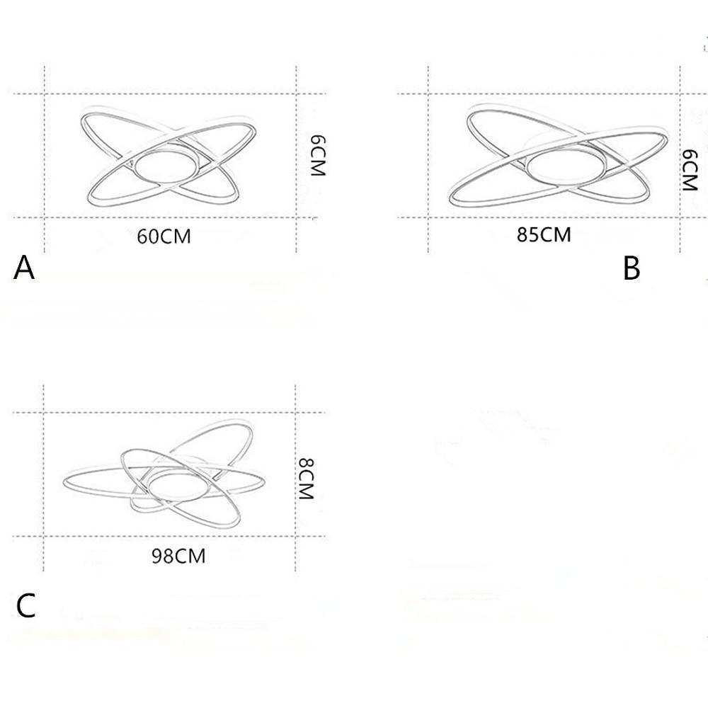 Overlapping Oval Dimmable LED Modern Flush Mount Light