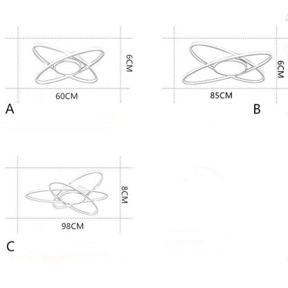Overlapping Oval Dimmable LED Modern Flush Mount Light