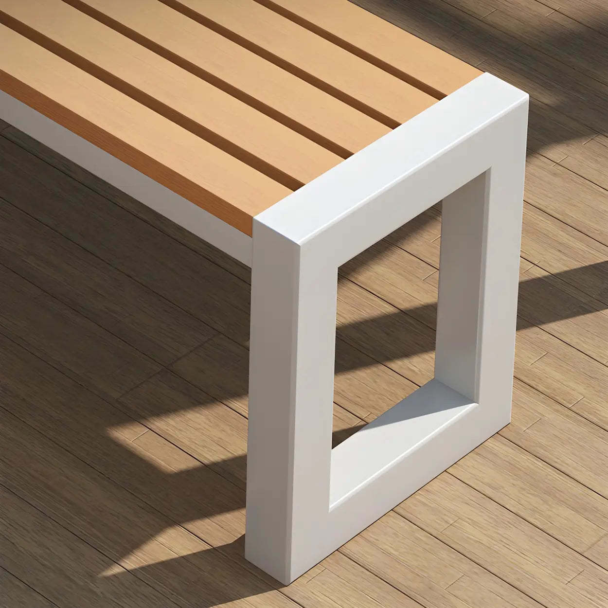 Black Waterproof Metal Rectangular Outdoor Coffee Table