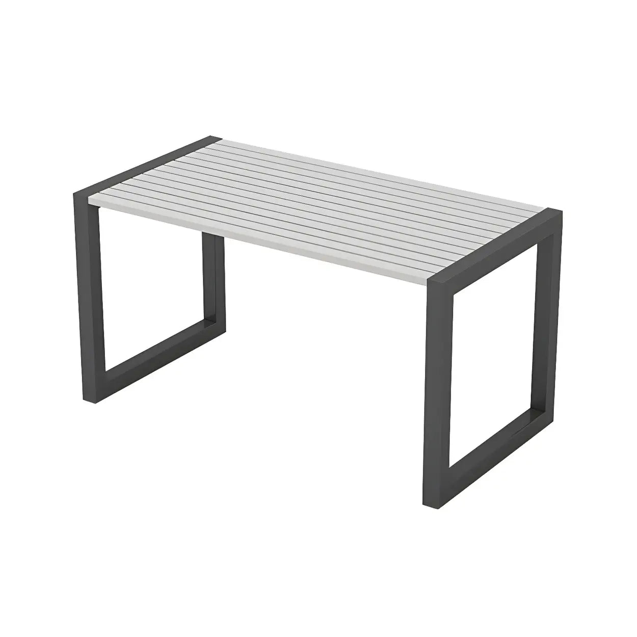 Black Waterproof Metal Rectangular Outdoor Coffee Table