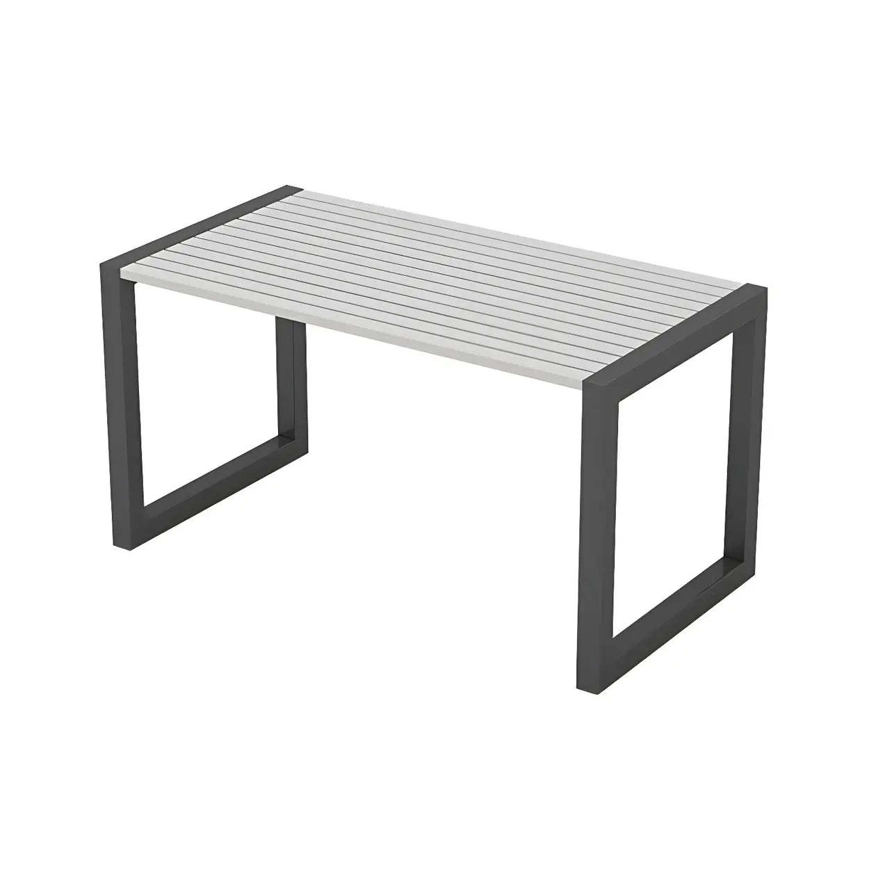 Black Waterproof Metal Rectangular Outdoor Coffee Table