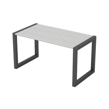Black Waterproof Metal Rectangular Outdoor Coffee Table