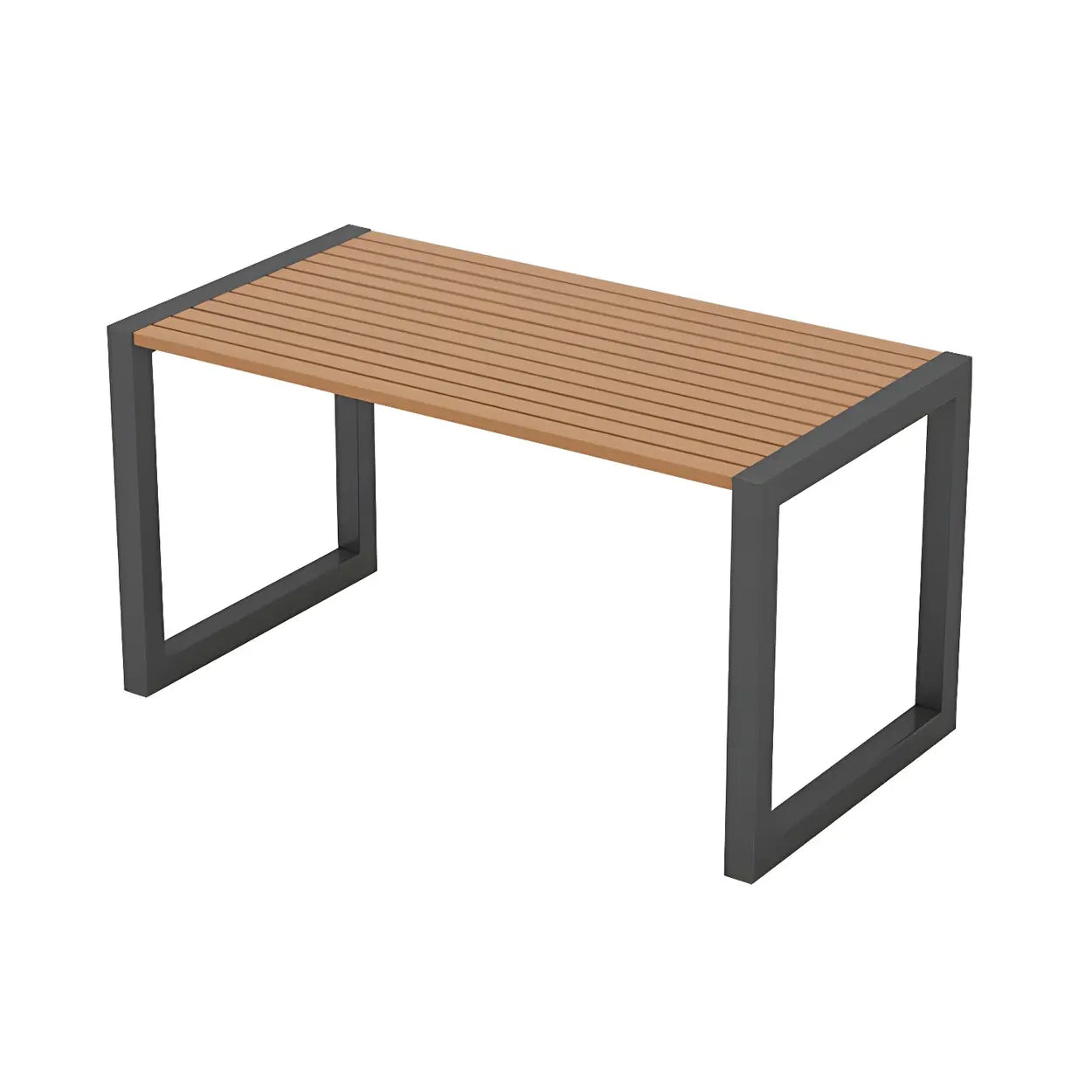 Black Waterproof Metal Rectangular Outdoor Coffee Table