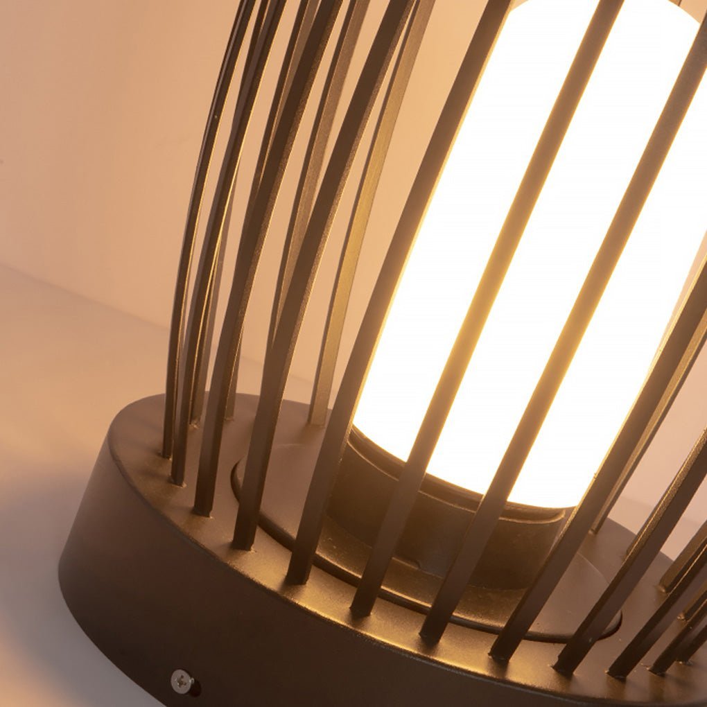 Industrial Courtyard Waterproof Caged LED Floor Lamp-Lighom