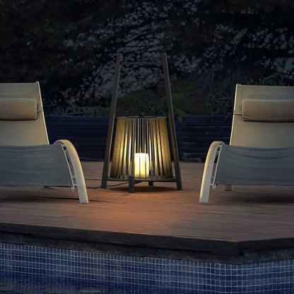 Outdoor Grid Imitation Candle-shaped Lantern Waterproof LED Landscape Lighting-Lighom