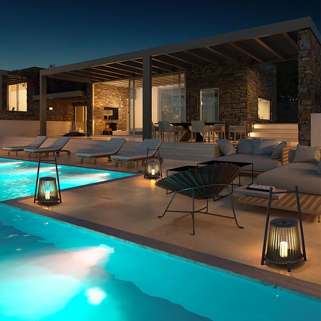 Outdoor Grid Imitation Candle-shaped Lantern Waterproof LED Landscape Lighting-Lighom