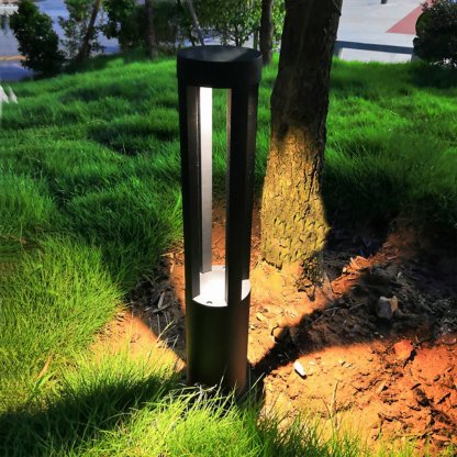 Modern Radiance Four-Emitting Black Outdoor LED Pathway Light-Lighom