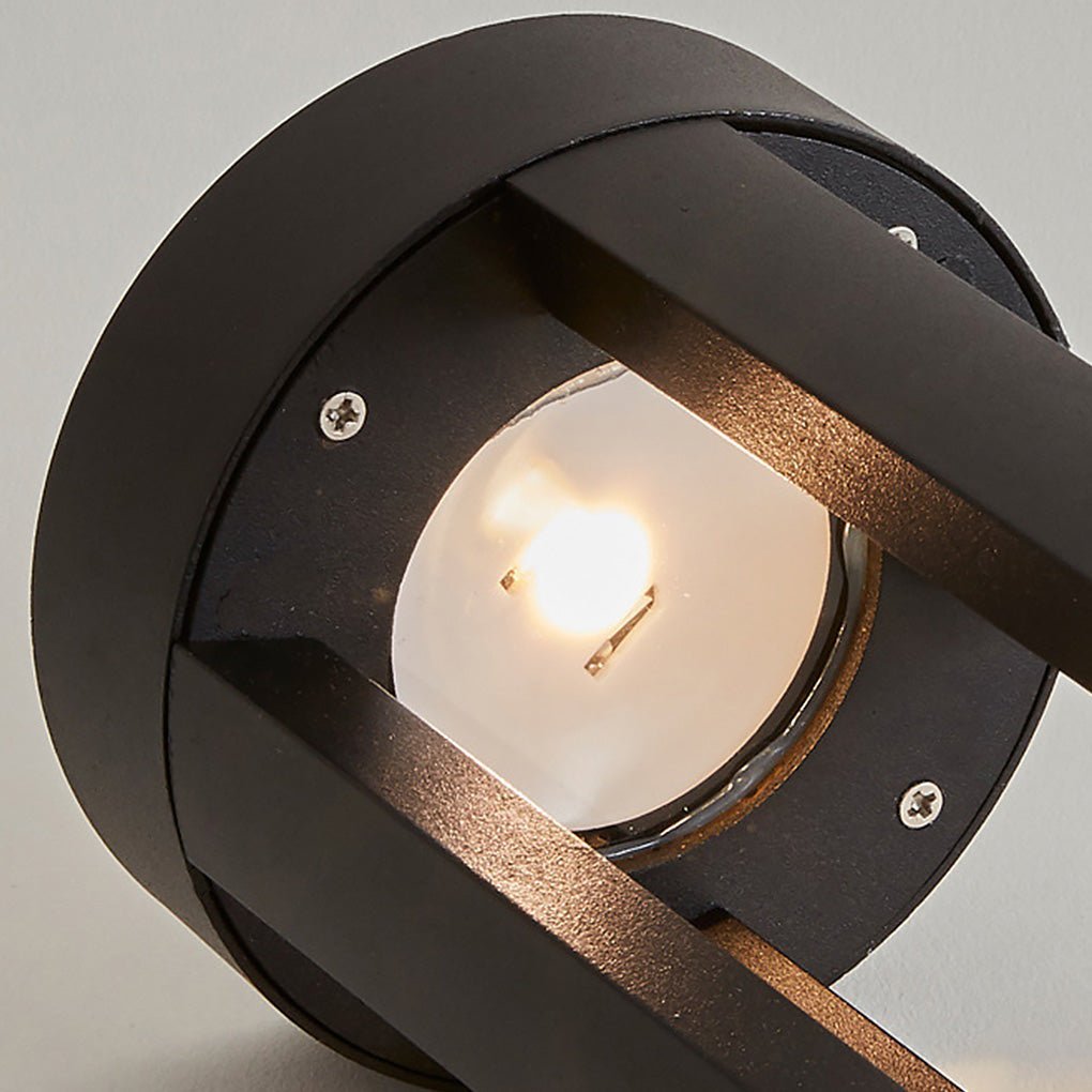 Modern Radiance Four-Emitting Black Outdoor LED Pathway Light-Lighom