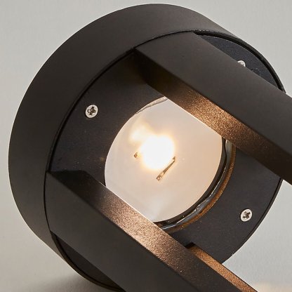 Modern Radiance Four-Emitting Black Outdoor LED Pathway Light-Lighom