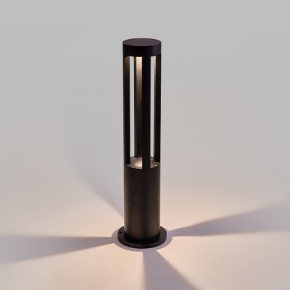 Modern Radiance Four-Emitting Black Outdoor LED Pathway Light-Lighom