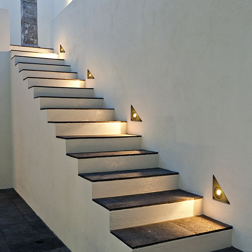 Triangle In-Wall Step Lights 110-220V LED Outdoor Wall Mounted Stairs Lights for Courtyard Garden-Lighom