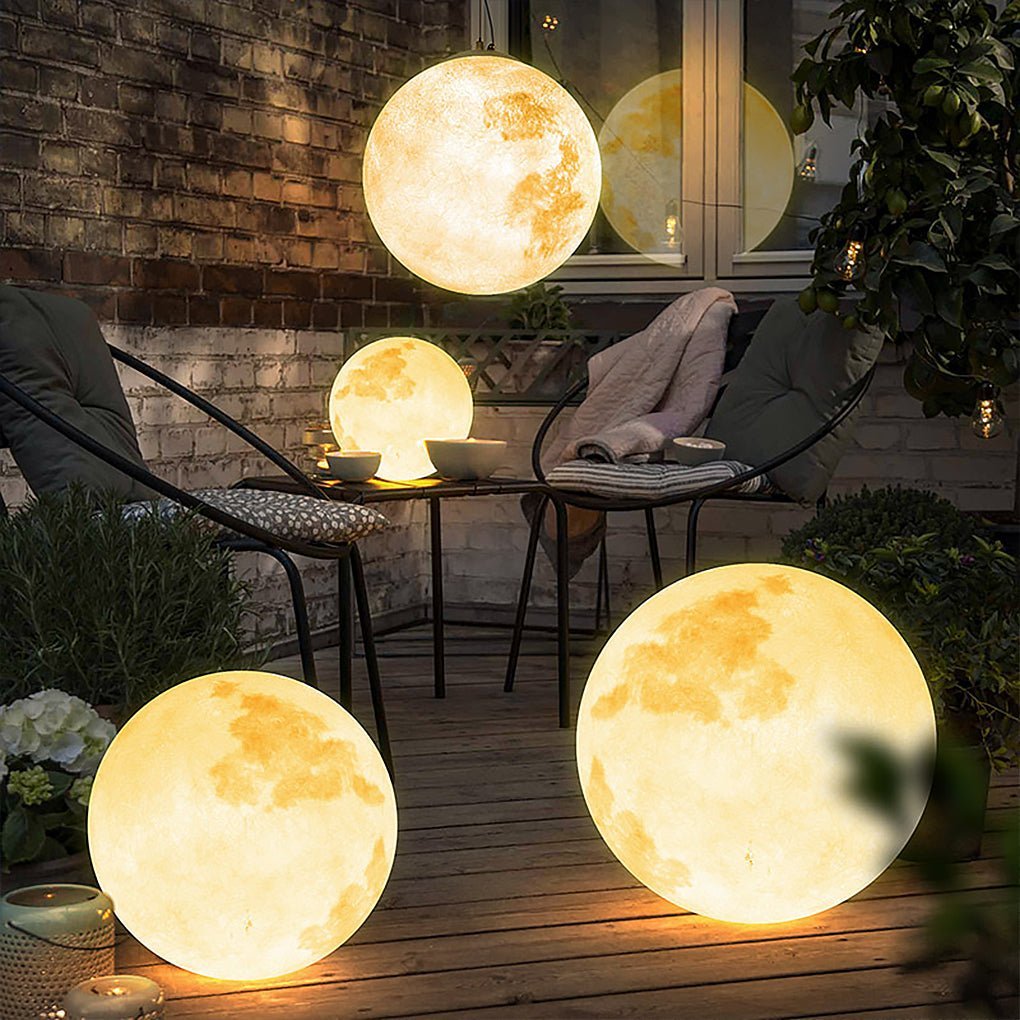 Outdoor Resin Moon Texture Chandelier Waterproof Landscape Decorative Lighting-Lighom