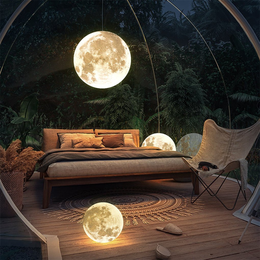 Outdoor Resin Moon Texture Chandelier Waterproof Landscape Decorative Lighting-Lighom