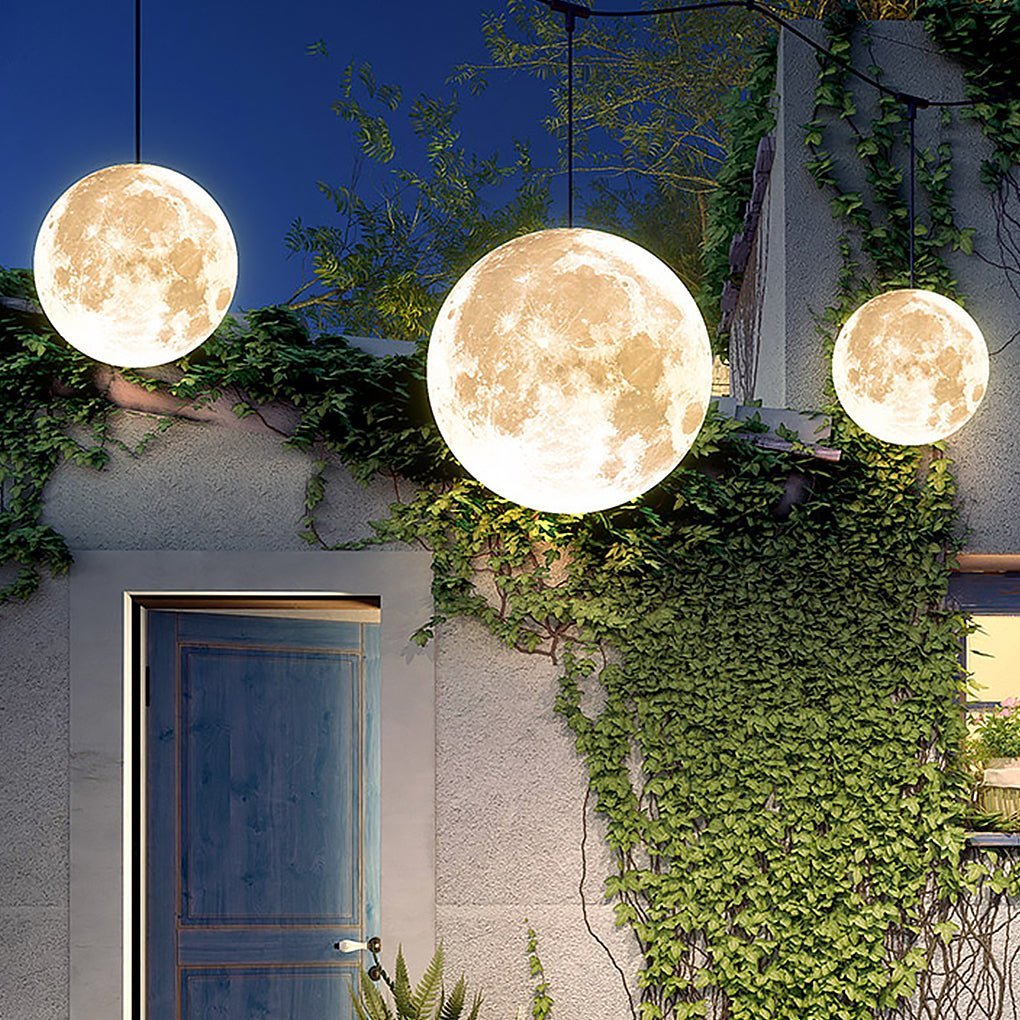 Outdoor Resin Moon Texture Chandelier Waterproof Landscape Decorative Lighting-Lighom