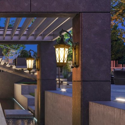 Outdoor Retro Waterproof Wall Lamp Decorative Lighting for Villa Courtyard Balcony-Lighom