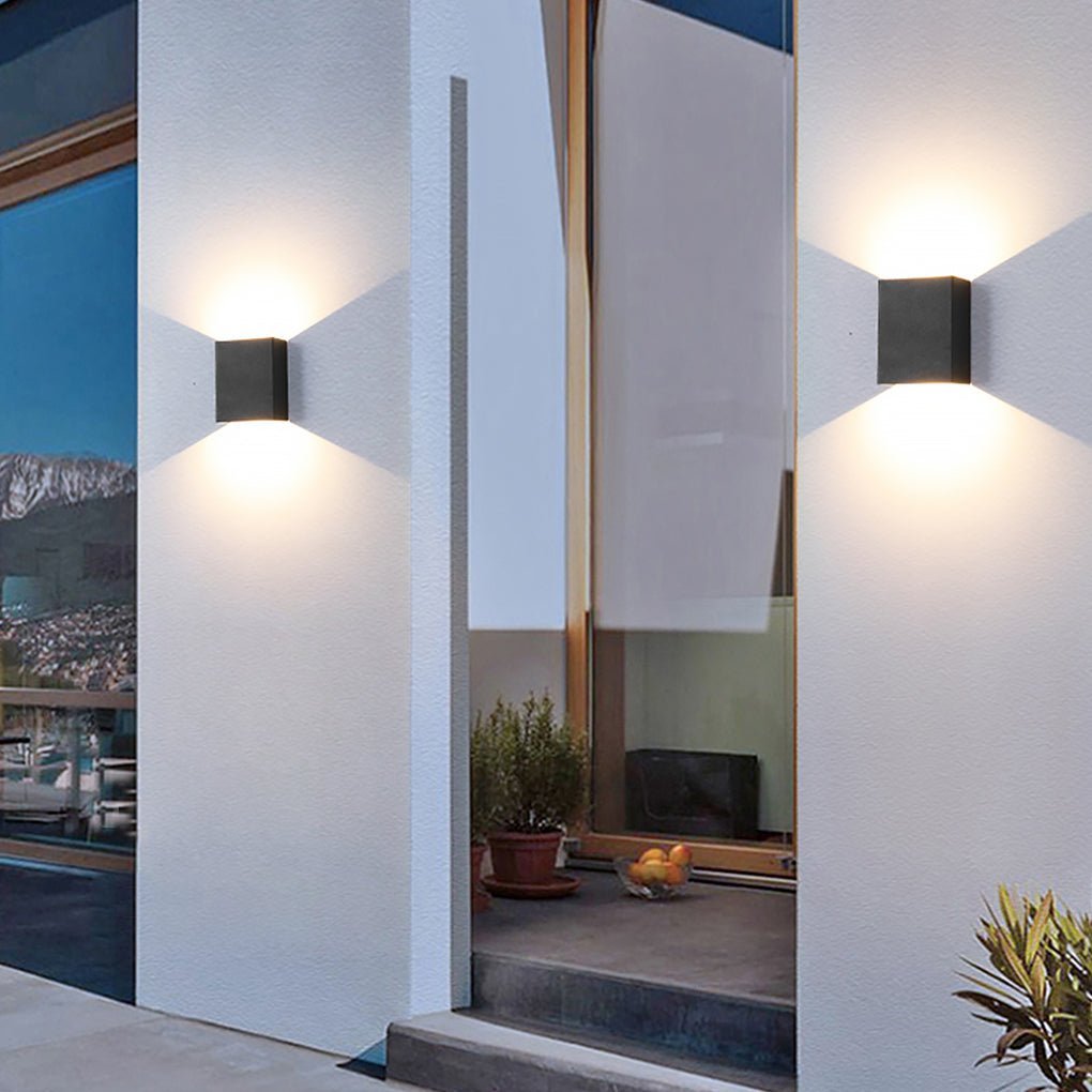 Waterproof Square LED up and down Lighting Modern Outdoor Wall Lights-Lighom