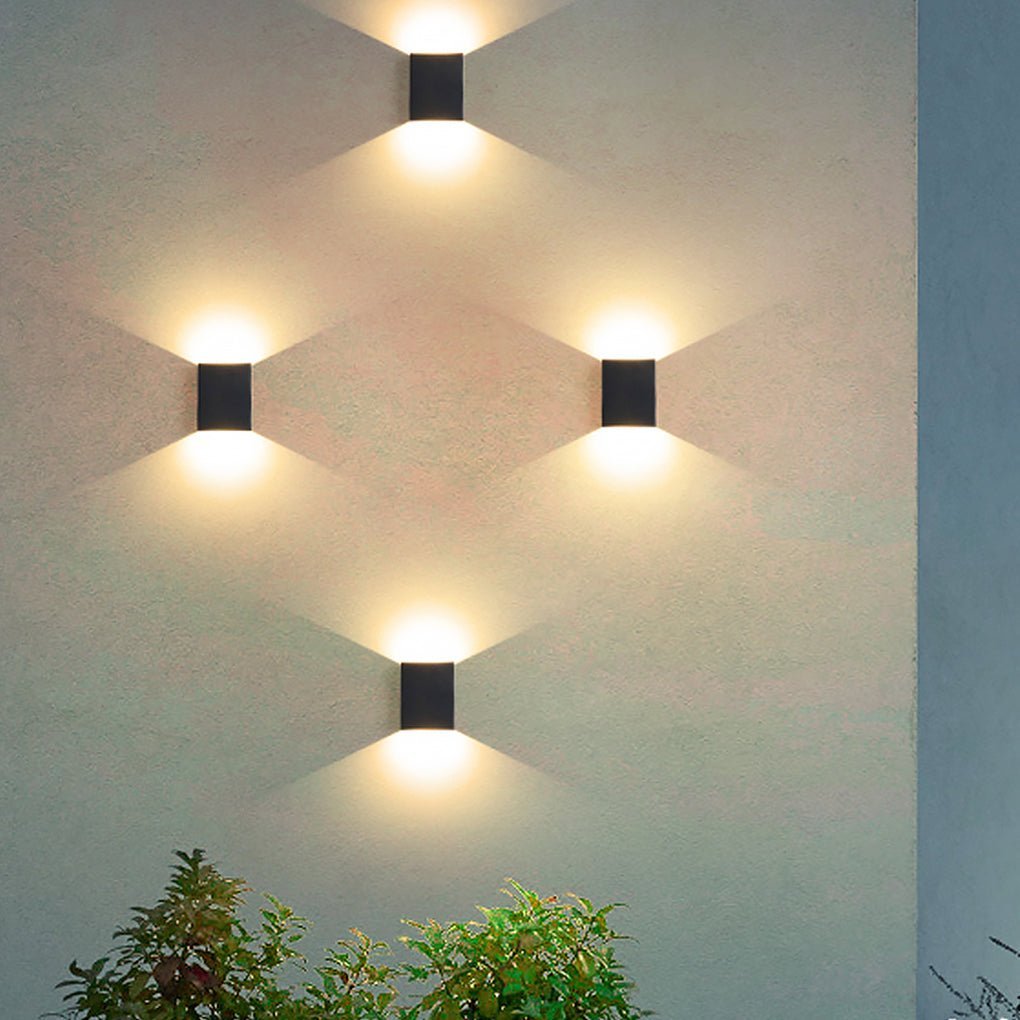 Waterproof Square LED up and down Lighting Modern Outdoor Wall Lights-Lighom