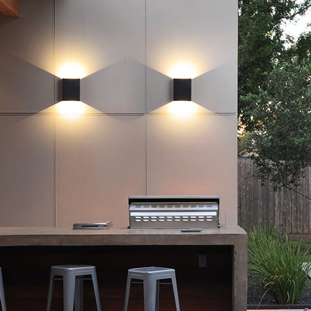 Waterproof Square LED up and down Lighting Modern Outdoor Wall Lights-Lighom