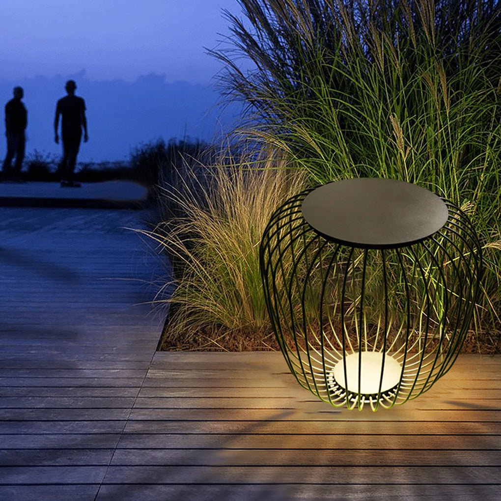 Outdoor Waterproof Cage Shape Stool Table Lamp LED Landscape Lighting Courtyard Lamp-Lighom