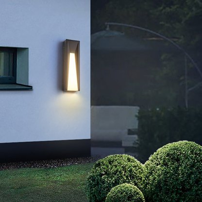 Arched Trapezoid Waterproof Black LED Modern Outdoor Wall Lights Wall Lamp-Lighom