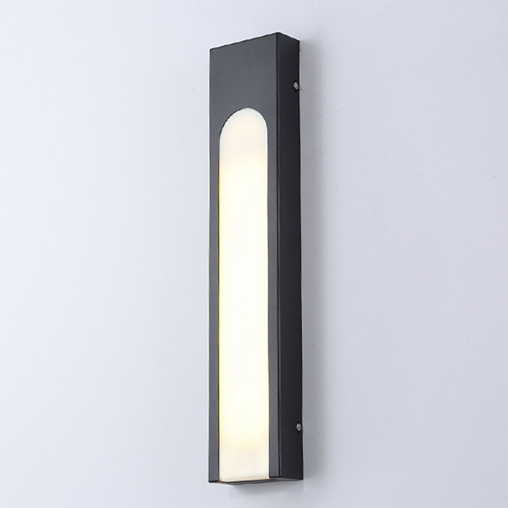 Arched Trapezoid Waterproof Black LED Modern Outdoor Wall Lights Wall Lamp-Lighom