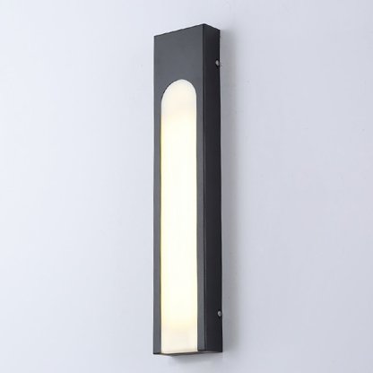 Arched Trapezoid Waterproof Black LED Modern Outdoor Wall Lights Wall Lamp-Lighom
