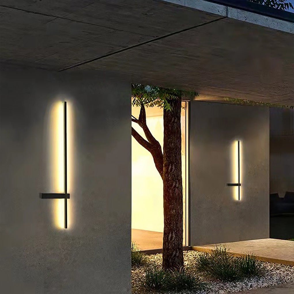 Interlaced Line Strips Waterproof Led Black Modern Outdoor Wall Lights-Lighom