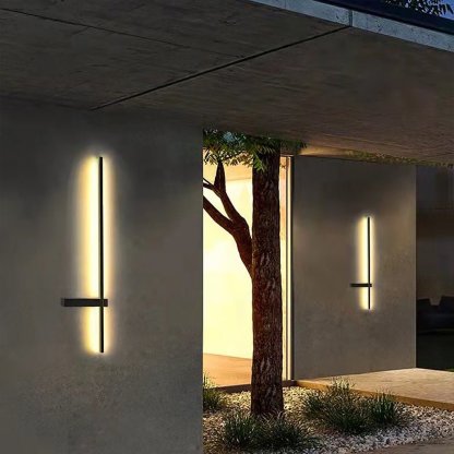 Interlaced Line Strips Waterproof Led Black Modern Outdoor Wall Lights-Lighom