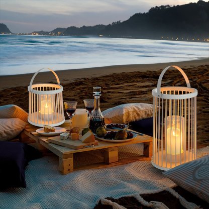 Outdoor Waterproof Garden Light Rechargeable Portable Cage Landscape Lighting with US Plug-Lighom
