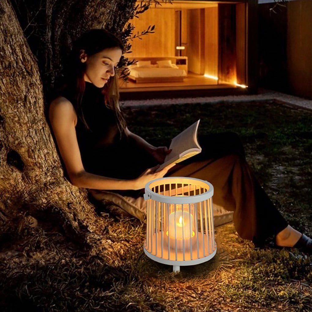 Outdoor Waterproof Garden Light Rechargeable Portable Cage Landscape Lighting with US Plug-Lighom
