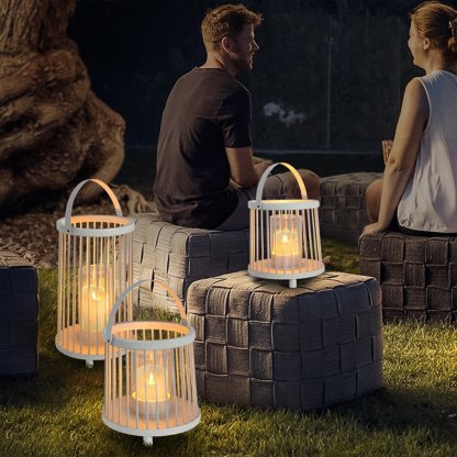 Outdoor Waterproof Garden Light Rechargeable Portable Cage Landscape Lighting with US Plug-Lighom