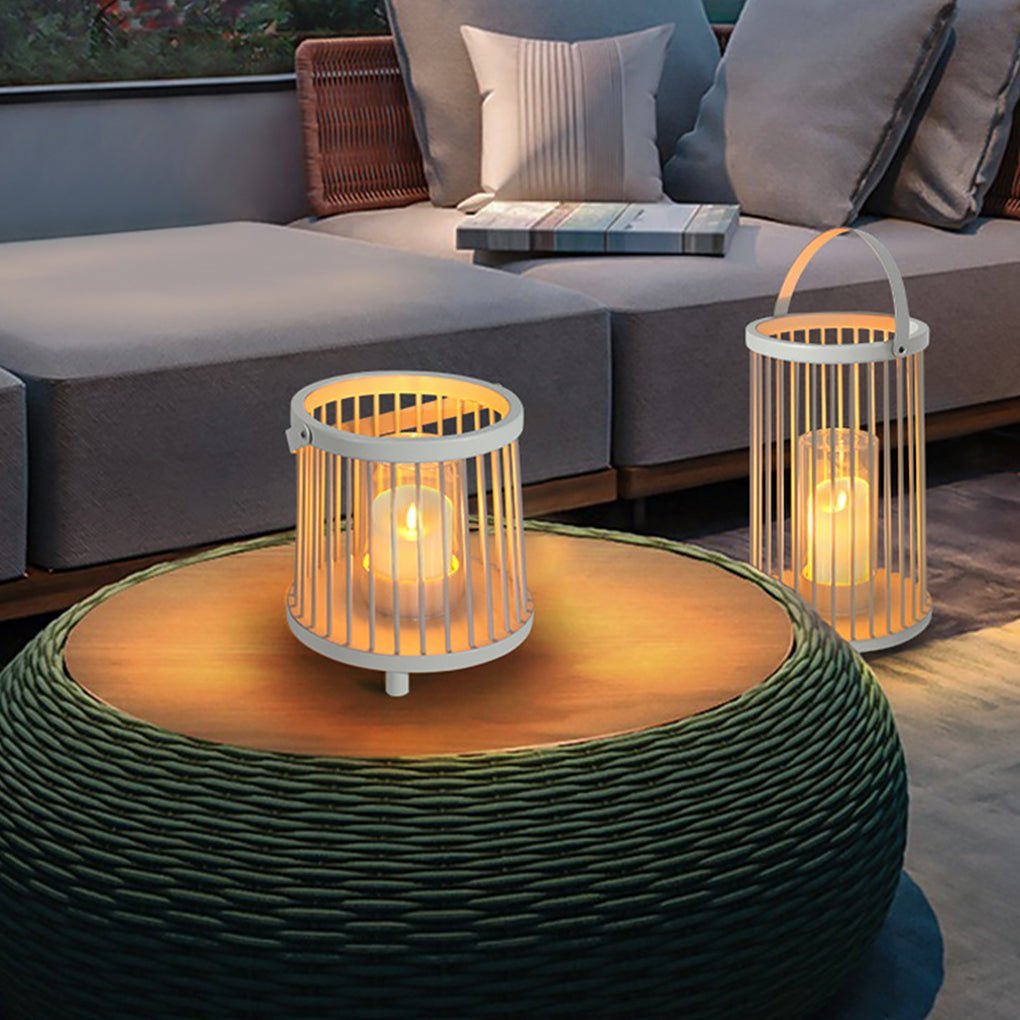 Outdoor Waterproof Garden Light Rechargeable Portable Cage Landscape Lighting with US Plug-Lighom