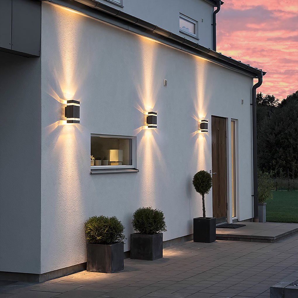 Square Round Waterproof Up And Down Lighting LED Modern Wall Sconces-Lighom