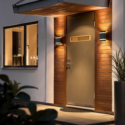 Square Round Waterproof Up And Down Lighting LED Modern Wall Sconces-Lighom