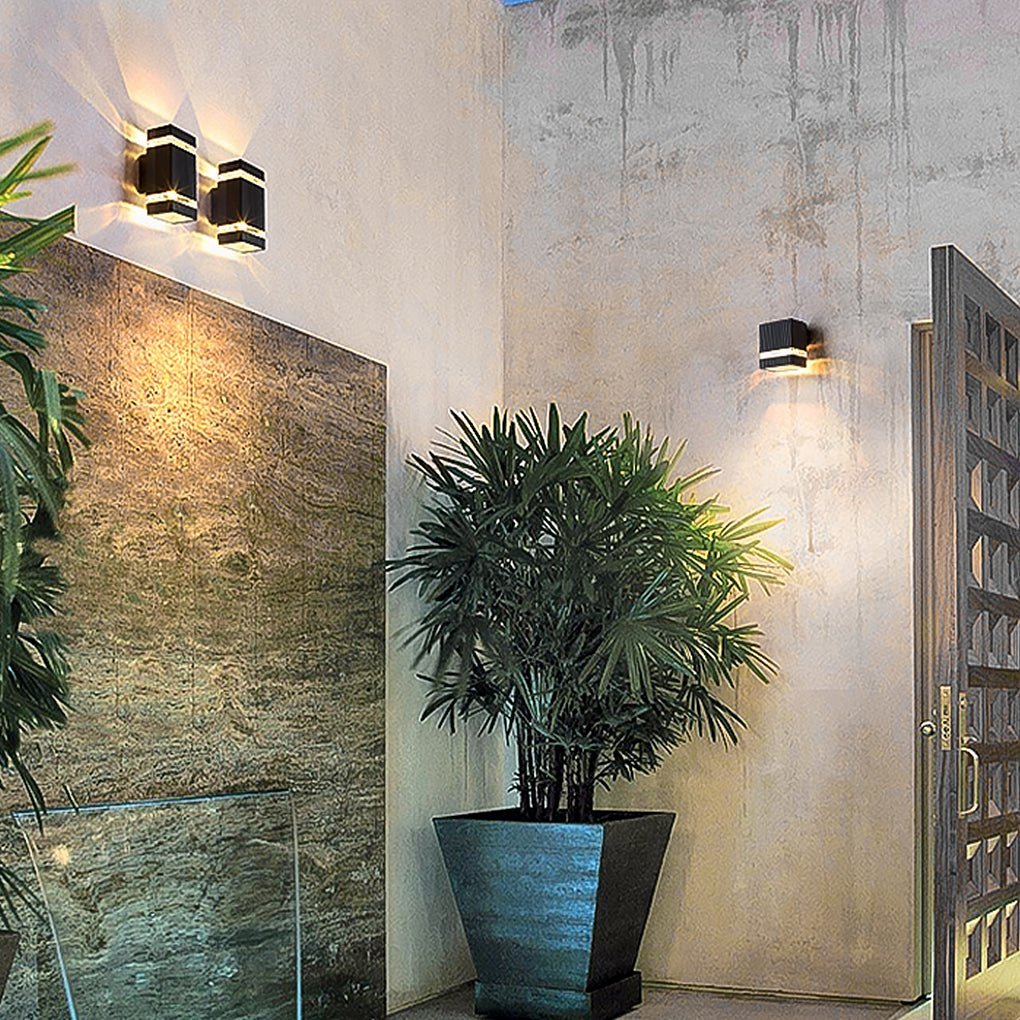Square Round Waterproof Up And Down Lighting LED Modern Wall Sconces-Lighom