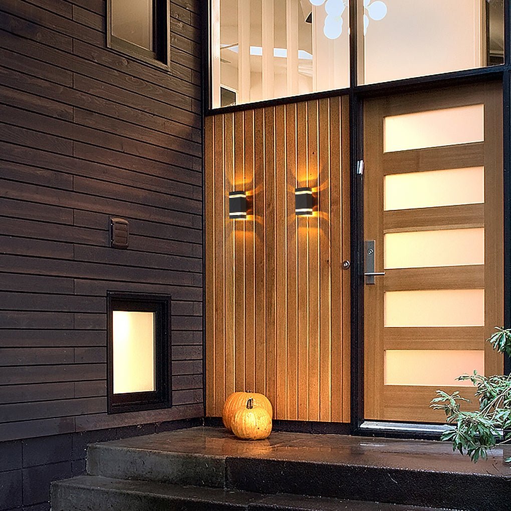 Square Round Waterproof Up And Down Lighting LED Modern Wall Sconces-Lighom