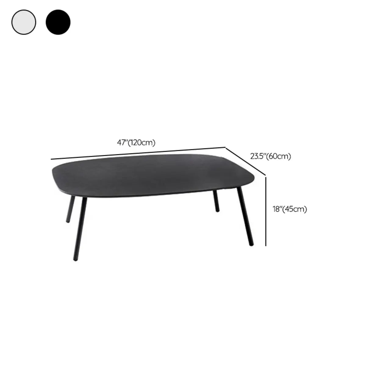White Waterproof Stone Oval Outdoor Coffee Table