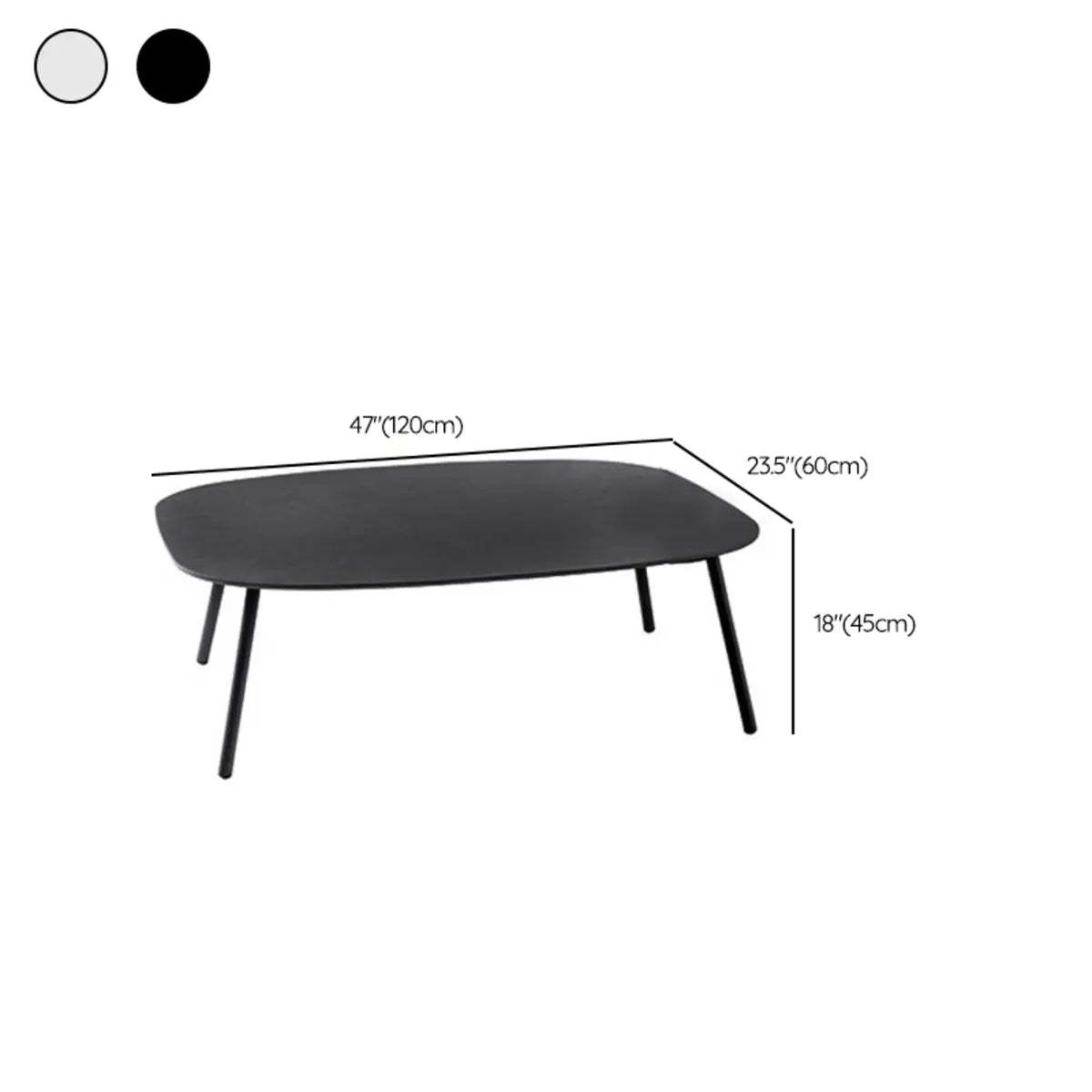White Waterproof Stone Oval Outdoor Coffee Table