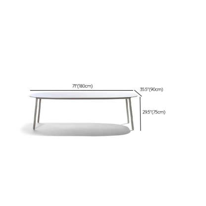 White Waterproof Stone Oval Outdoor Coffee Table