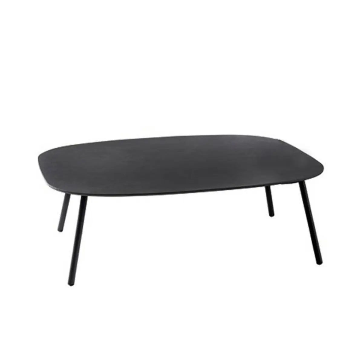 White Waterproof Stone Oval Outdoor Coffee Table — White / Table Only