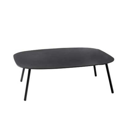 White Waterproof Stone Oval Outdoor Coffee Table — White / Table Only
