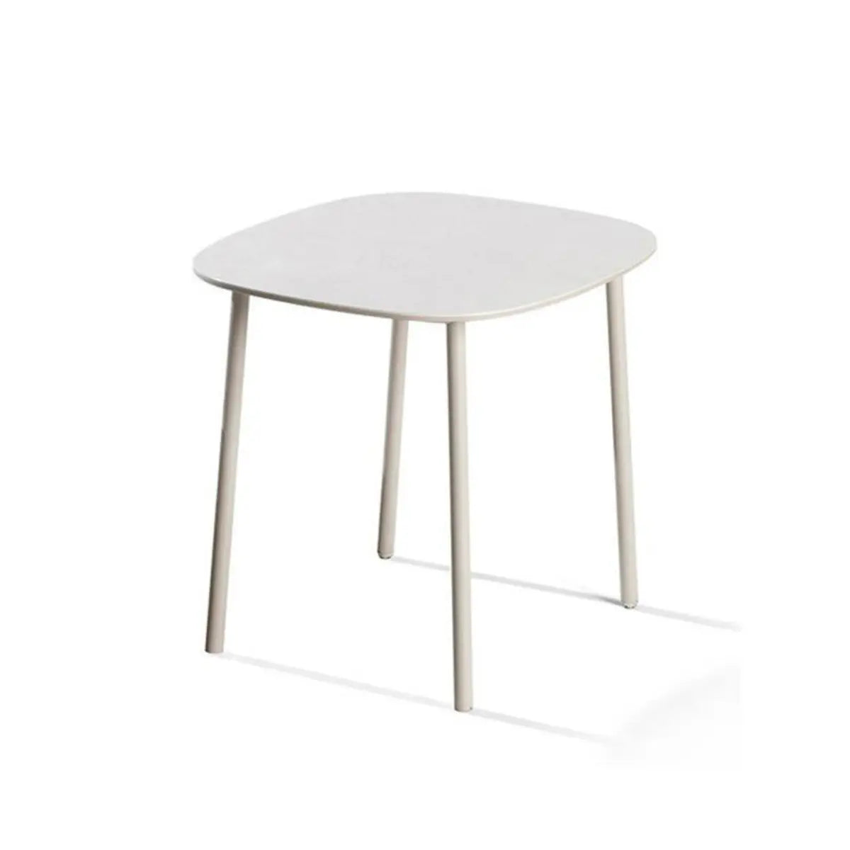 White Waterproof Stone Oval Outdoor Coffee Table — White / Table Only