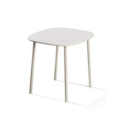 White Waterproof Stone Oval Outdoor Coffee Table — White / Table Only