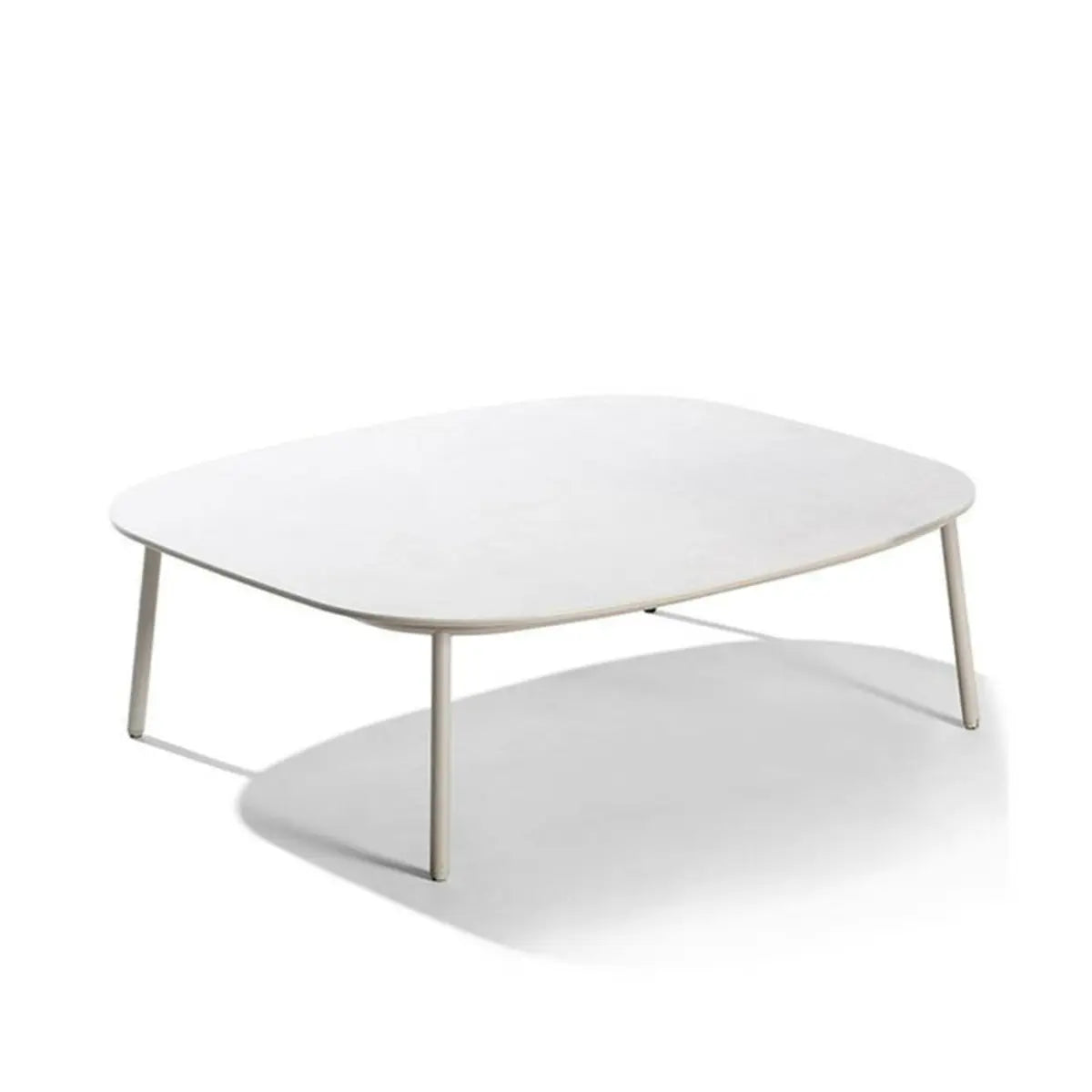White Waterproof Stone Oval Outdoor Coffee Table